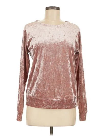 Pre-owned Matty M Long Sleeve Top Burgundy Metallic Pattern Boatneck Tops