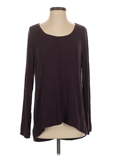 Pre-owned Matty M Long Sleeve Top Burgundy Scoop Neck Tops