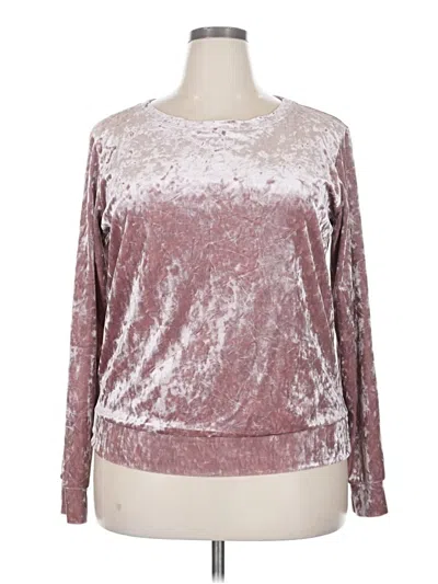 Pre-owned Matty M Long Sleeve Top Silver Metallic Pattern Boatneck Tops