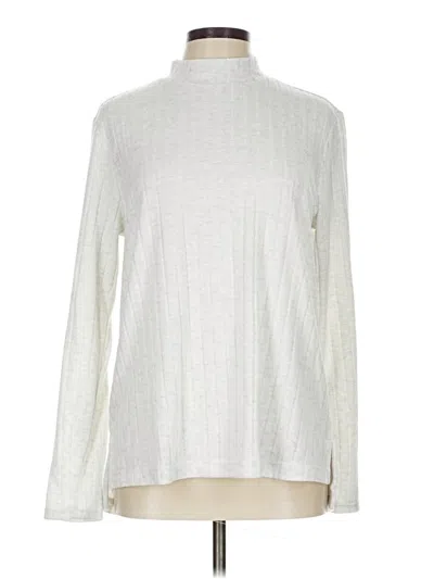 Pre-owned Matty M Long Sleeve Top Silver Turtleneck Tops