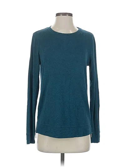 Pre-owned Matty M Long Sleeve Top Teal Crew Neck Tops In Blue