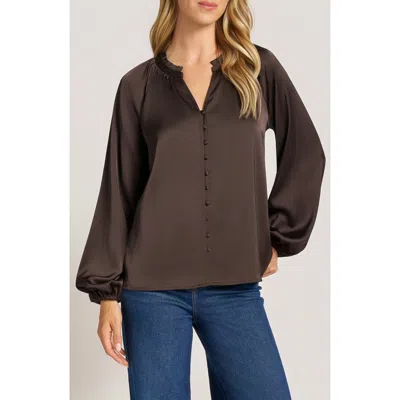 Matty M . Lottie Long Sleeve Top In Brown
