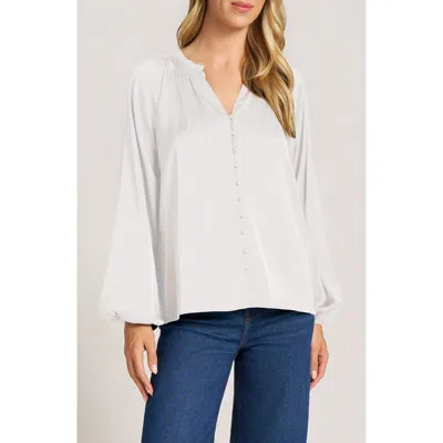 Matty M . Lottie Long Sleeve Top In White