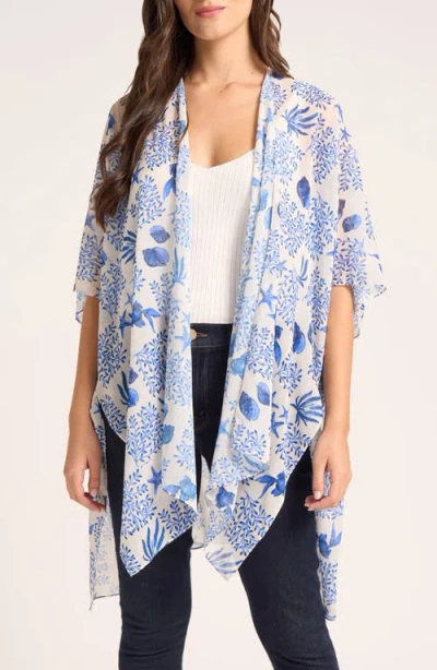 Matty M . Lulu Metallic Cover-up Ruana In White