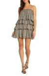 Matty M . Marbella Tiered Minidress In Gray
