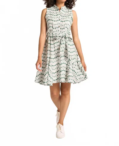 Matty M Mona Embroidered Dress In Clover In Blue
