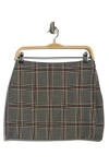 Matty M . Plaid A-line Mini Skirt In Gray