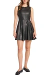 Matty M . Princess Seam Faux Leather Dress In Black