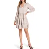 Matty M . Provence Long Sleeve Tiered Dress In Neutral