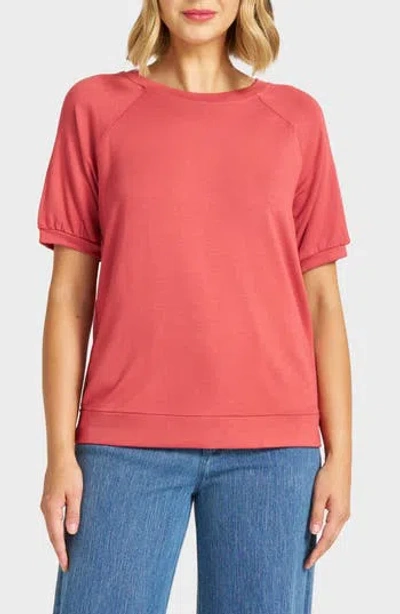 Matty M . Raglan Short Sleeve Top In Red