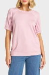 Matty M . Raglan Short Sleeve Top In Pink