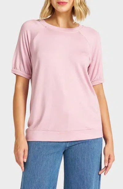 Matty M . Raglan Short Sleeve Top In Pink