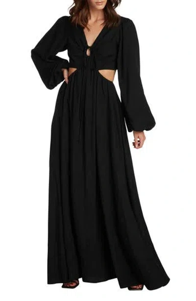 Matty M . Rosa Long Sleeve Maxi Dress In Black