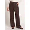 Matty M . Roselle Drawstring Satin Pants In Brown