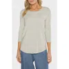 Matty M Sammie Three Quarter Sleeve Top In Gray