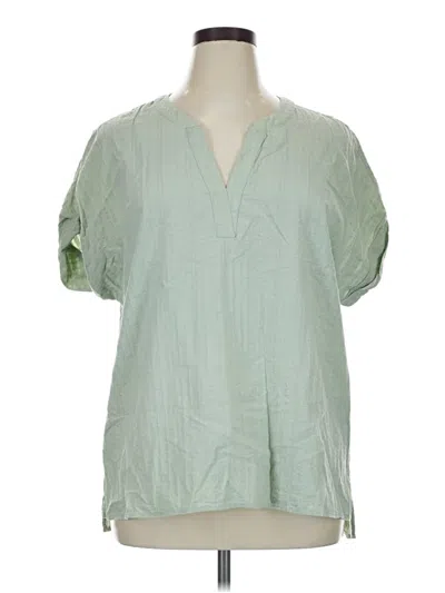 Pre-owned Matty M Short Sleeve Blouse In Green