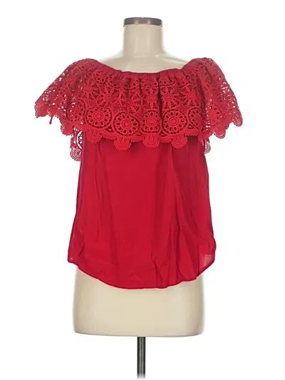 Pre-owned Matty M Short Sleeve Blouse In Red