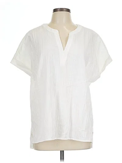 Pre-owned Matty M Short Sleeve Blouse In White