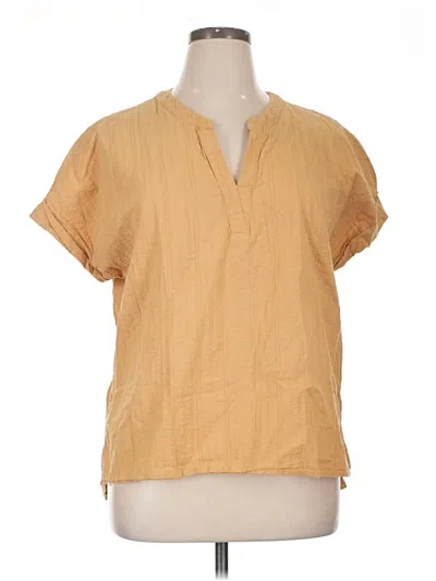 Pre-owned Matty M Short Sleeve Henley Shirt In Tan