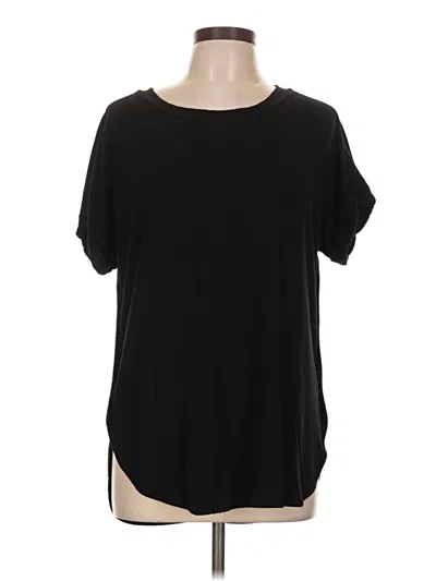Pre-owned Matty M Short Sleeve Top Black Crew Neck Tops