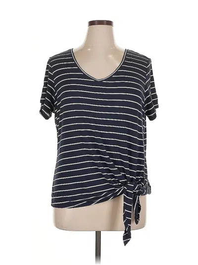 Pre-owned Matty M Short Sleeve Top Black V Neck Tops