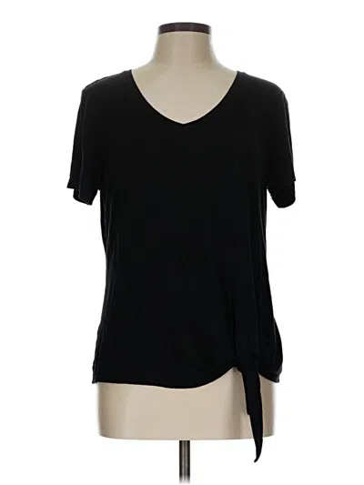 Pre-owned Matty M Short Sleeve Top Black V-neck Tops