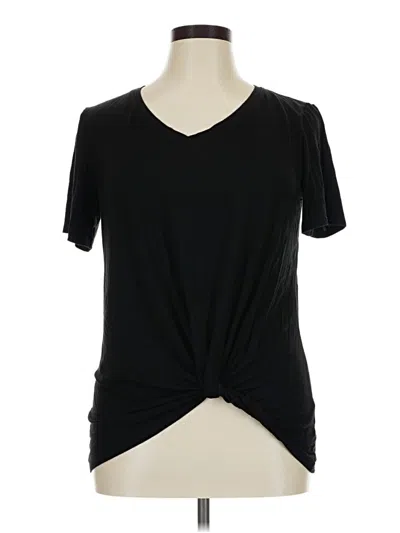 Pre-owned Matty M Short Sleeve Top Black V-neck Tops