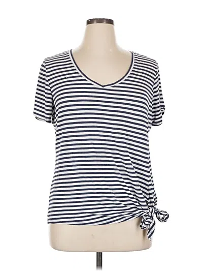 Pre-owned Matty M Short Sleeve Top Blue Sweetheart Neckline Tops