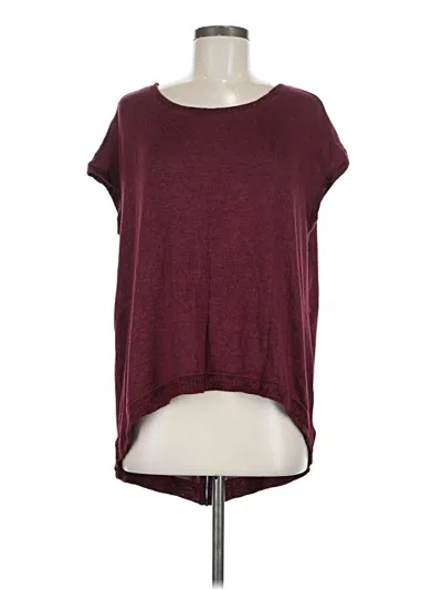 Pre-owned Matty M Short Sleeve Top Burgundy Scoop Neck Tops