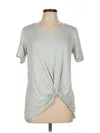 Matty M Short Sleeve Top Gray V Neck Tops In Gray