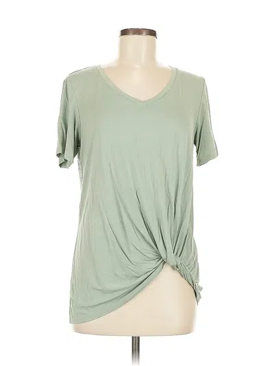 Pre-owned Matty M Short Sleeve Top Green V Neck Tops