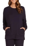 Matty M . Side Pocket Tunic Sweatshirt In Black