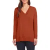 Matty M . Side Slit Sweater In Brown