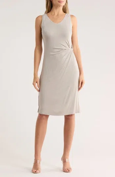 Matty M . Side Twist Tank Dress In Gray