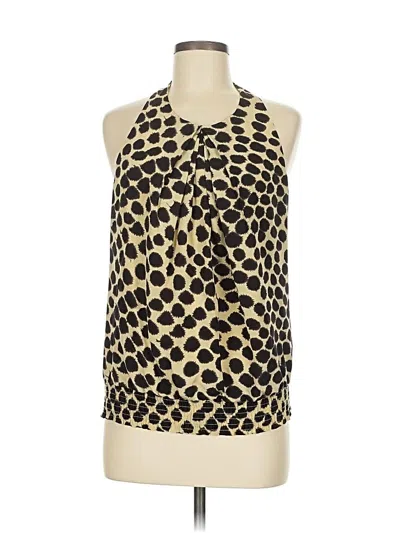 Pre-owned Matty M Sleeveless Silk Top Gold Halter Neckline Tops