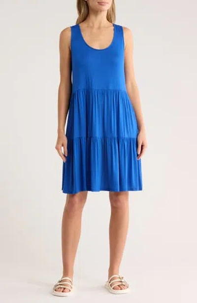 Matty M . Sleeveless Tiered Dress In Blue