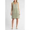 Matty M . Sleeveless Tiered Dress In Gray