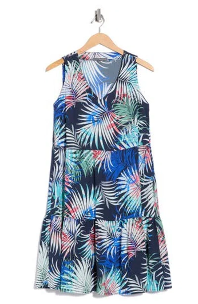 Matty M . Sleeveless Tiered Flare Dress In Multi