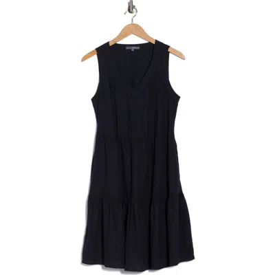 Matty M . Sleeveless Tiered Linen Blend Dress In Blue