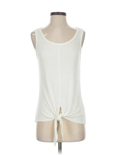 Pre-owned Matty M Sleeveless Top Ivory Scoop Neck Tops In White