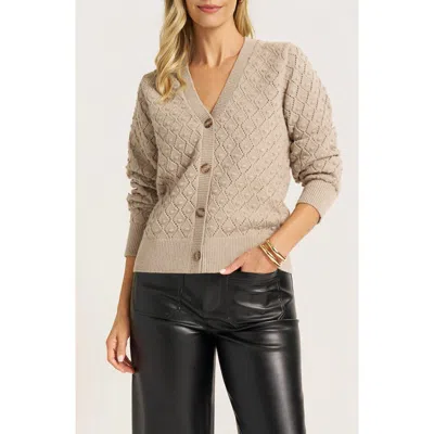 Matty M . Sonny Pointelle Cardigan In Dust