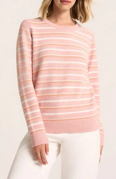 Matty M . Sophia Stripe Sweater In Pink