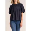 Matty M . Talluluh Honeycomb Puff Sleeve Top In Blue