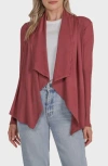 Matty M . Taylor Open Front Cardigan In Burgundy