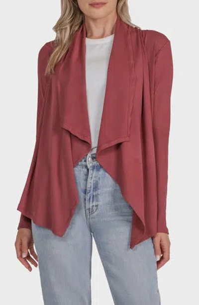 Matty M . Taylor Open Front Cardigan In Burgundy