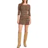 Matty M . Three Quarter Sleeve Knit Dress In Multi