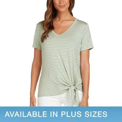 Matty M Women's Side Tie T-shirt In Light Olive In Green