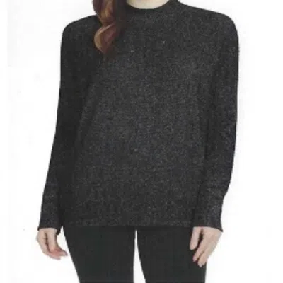Matty M Women's Waffle Thermal Pullover Sweatshirt In Charcoal In Grey