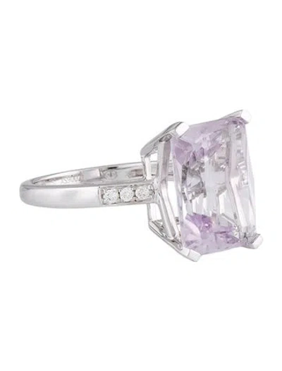 Pre-owned Mauboussin 18k 4.74ct Amethyst & Diamond Cocktail Ring In Multi