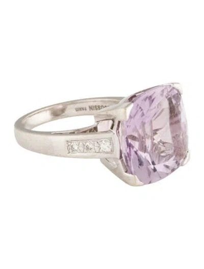 Pre-owned Mauboussin 18k 8.44ct Amethyst & Diamond Cocktail Ring In Multi